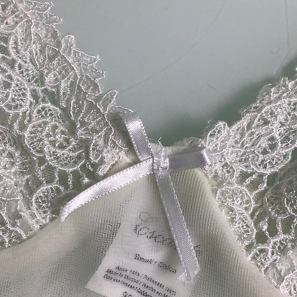 VGT Escante Sheer Nylon babydoll shapewear White bodysuit with gathers SZ S EUC - Picture 11 of 16